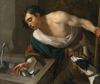 Narcisse contemplant son reflet - Dirck van Baburen — artwork view