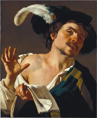Young man singing - Dirck van Baburen — artwork view