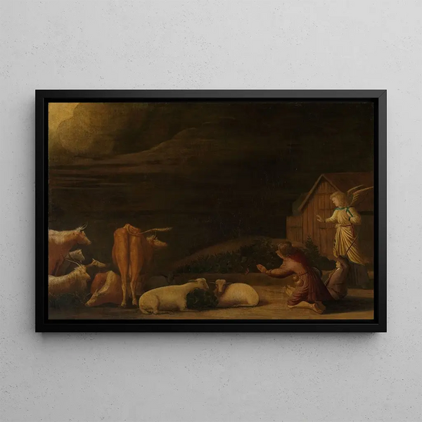 Annunciation to the Shepherds - Dirck Wijntrack — framed artwork on a wall