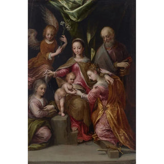 The mystical marriage of Saint Catherine of Alexandria - Dirck de Quade van Ravesteyn — artwork view