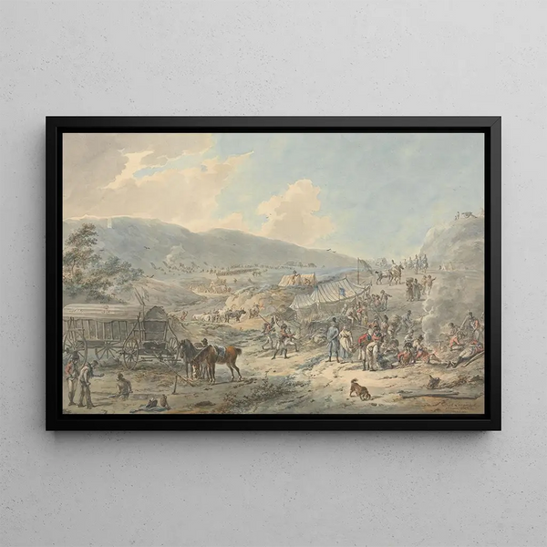A British encampment - Dirk Langendijk — framed artwork on a wall