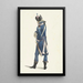 Military Painting drawing his sword - Dirk Langendijk — framed artwork on a wall