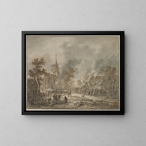 Soldats pillards - Dirk Langendijk — framed artwork on a wall
