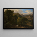 Landscape with a Hunting Scene - Dirk Maas — framed artwork on a wall