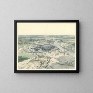 View of Namur from the west during the siege of 1695 - Dirk Maas — framed artwork on a wall