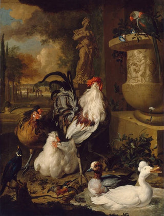 Birds with urn in a landscape - Dirk Valckenburg — artwork view