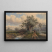 Landscape with cows and water - Dirk Van Lokhorst — framed artwork on a wall