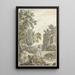 Reproduction of the painting Landscape painting of wooded arcadian scene with a waterfall, a bridge, and three young men - Dirk Versteegh