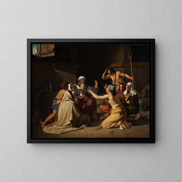 Noé et sa famille dans l'arche - Ditlev Blunck — framed artwork on a wall