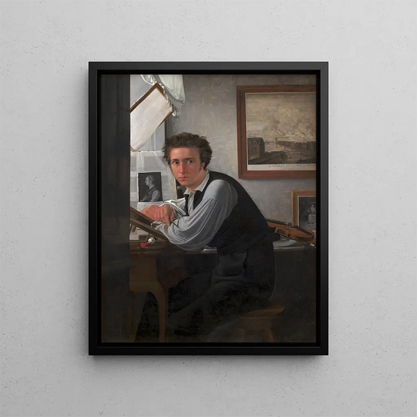 Portrait of the copper engraver Carl Edvard Sonne - Ditlev Blunck — framed artwork on a wall