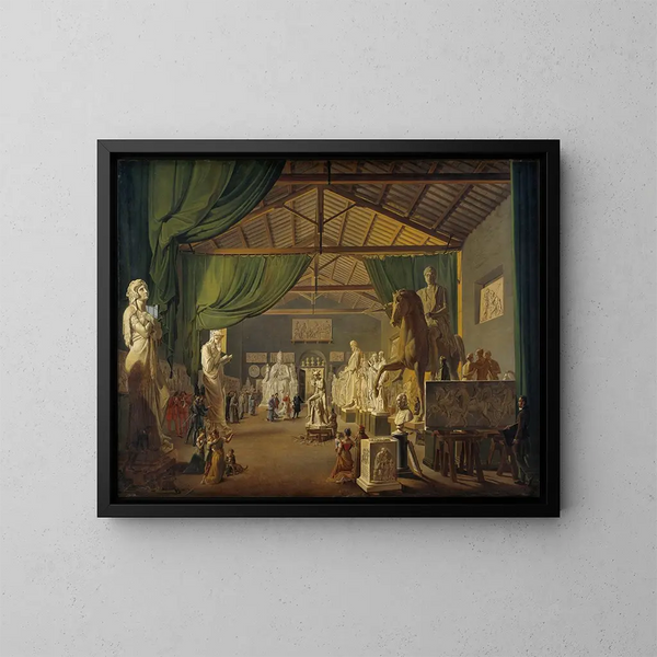 Visit of Pope Leo XII to Thorvaldsen's workshops in Piazza Barberini, October 18, 1896 - Ditlev Martens — framed artwork on a wall