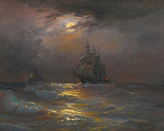 En haute mer au clair de lune - Diyarbakirli Tahsin — artwork view