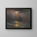 En haute mer au clair de lune - Diyarbakirli Tahsin — framed artwork on a wall