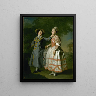 Portrait of Ekaterina Khruschova and Ekaterina Khovanskaya - Dmitry Levitsky — framed artwork on a wall