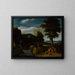 Landscape Painting with a Hermit - Domenichino — framed artwork on a wall