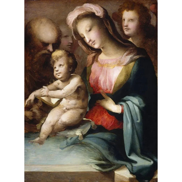 La Sainte Famille avec des anges - Domenico Beccafumi — framed artwork on a wall