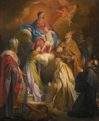 The Virgin and Child with Saints and Bishops - Domenico Corvi — artwork view