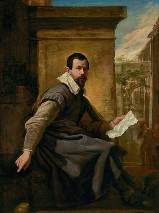 Portrait of a man with a music sheet - Domenico Fetti — artwork view