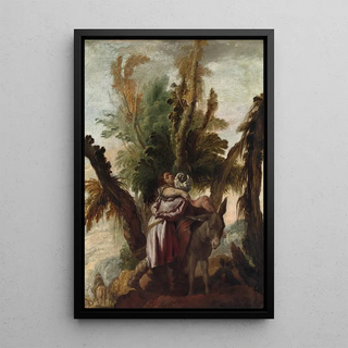 The Good Samaritan - Domenico Fetti — framed artwork on a wall