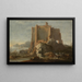 Landscape with Rock and Fortress - Domenico Gargiulo — framed artwork on a wall