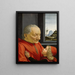 an old man and his grandson - Domenico Ghirlandaio — framed artwork on a wall