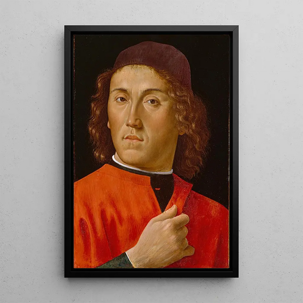 Young Man - Domenico Ghirlandaio — framed artwork on a wall