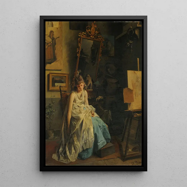 Reproduction of the painting The Model - Domenico Induno