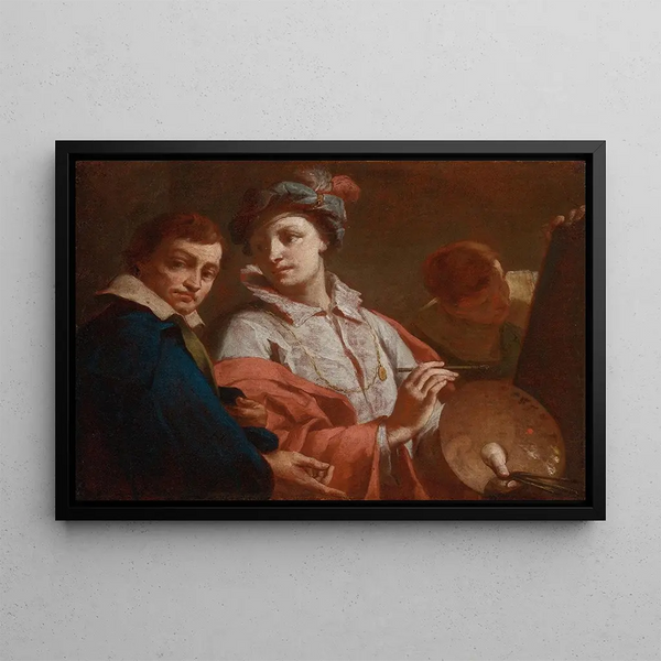 Allegory of Painting - Domenico Maggiotto — framed artwork on a wall