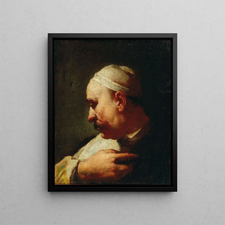 Head of a Levantine - Domenico Maggiotto — framed artwork on a wall