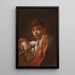 Boy with Recorder - Domenico Maggiotto — framed artwork on a wall