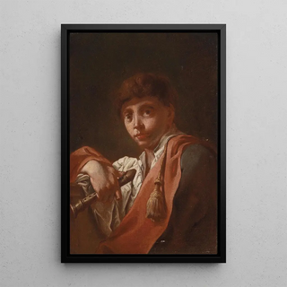 Boy with Recorder - Domenico Maggiotto — framed artwork on a wall