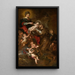 La Madone et l'Enfant adorés par Saint François d'Assise - Domenico Piola — framed artwork on a wall