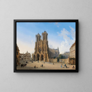 Reims Cathedral - Domenico Quaglio the Younger — framed artwork on a wall