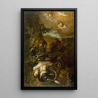 Reproduction of the painting Tancrède baptizing Clorinde - Domenico Tintoretto