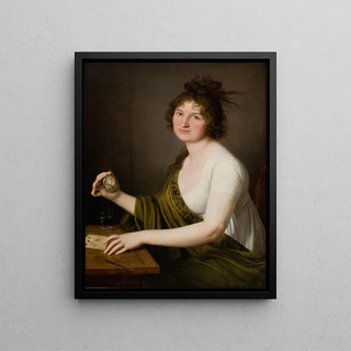 Portrait painting of Waleria Tarnowska née Stroynowska 1782-1849 wife of Jan Feliks Tarnowski from 1800 - Domenico del Frate — framed artwork on a wall