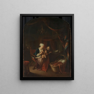 a mother breastfeeding her child - Domenicus van Tol — framed artwork on a wall