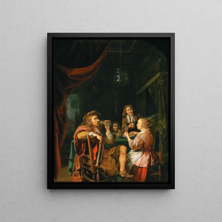 An elegant business in an interior - Domenicus van Tol — framed artwork on a wall