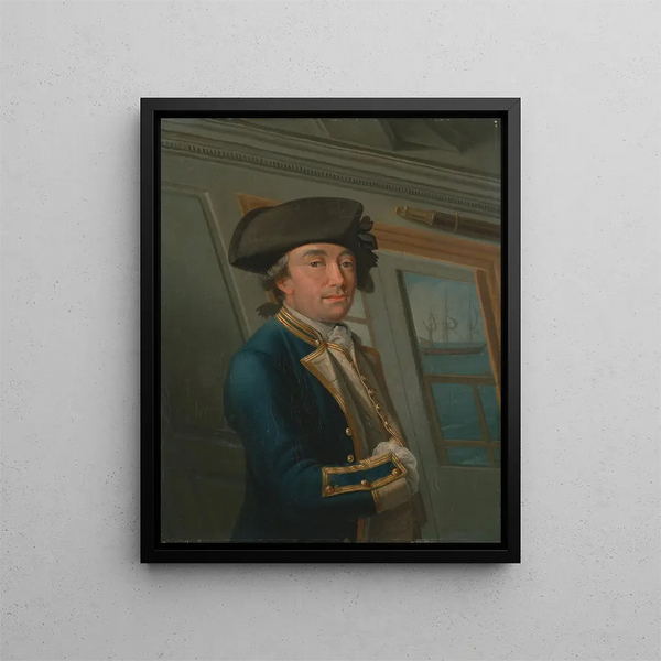Captain William Locker - Dominic Serres — framed artwork on a wall