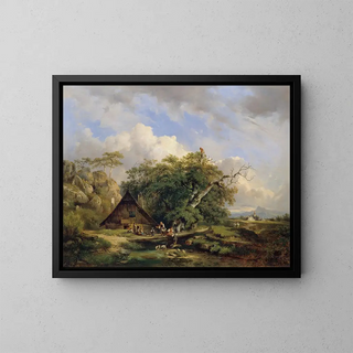 Landscape near Gutenstein - Dominik Schufried — framed artwork on a wall