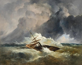 a boat in distress at sea - Dominik Schuhfried — artwork view