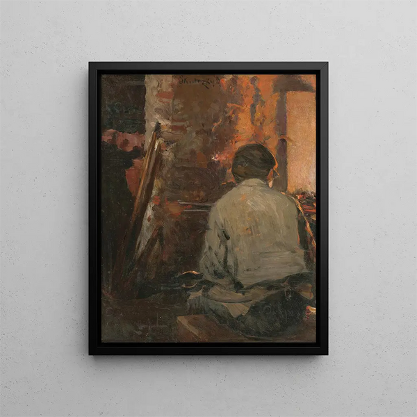 Au fourneau - Dominik Skutecký — framed artwork on a wall