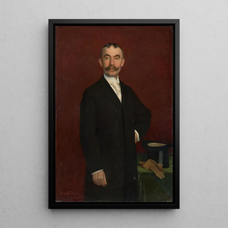 Portrait of Ján Slivka - Dominik Skutecký — framed artwork on a wall