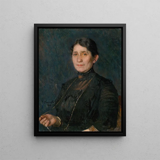 Portrait of a Woman - Dominik Skutecký — framed artwork on a wall