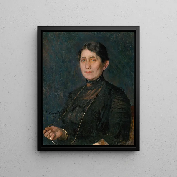 Portrait of a Woman - Dominik Skutecký — framed artwork on a wall