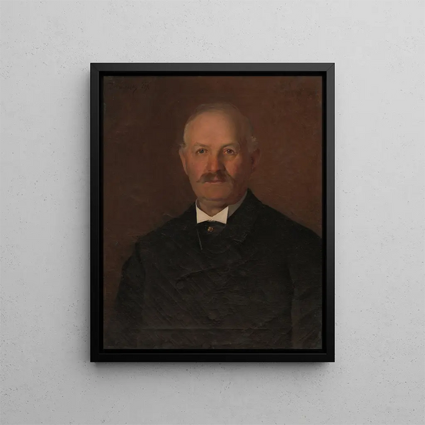 Portrait starieho moi - Dominik Skutecký — framed artwork on a wall