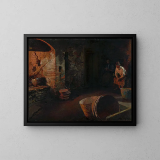 Fabricants de chaudrons au repos - Dominik Skutecký — framed artwork on a wall