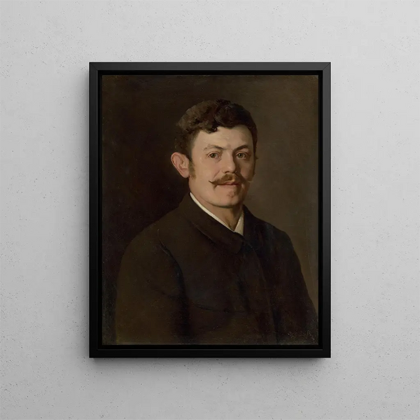 Self-portrait of the artist - Dominik Skutecký — framed artwork on a wall