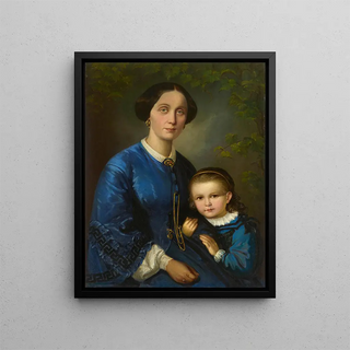 a woman with her little girl - Dominik Weber — framed artwork on a wall