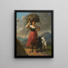 Country Scene Painting with Two Goats Carrying a Bunch of Hay - Dominik Weber — framed artwork on a wall