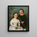 Portrait of Two Children - Dominik Weber — framed artwork on a wall